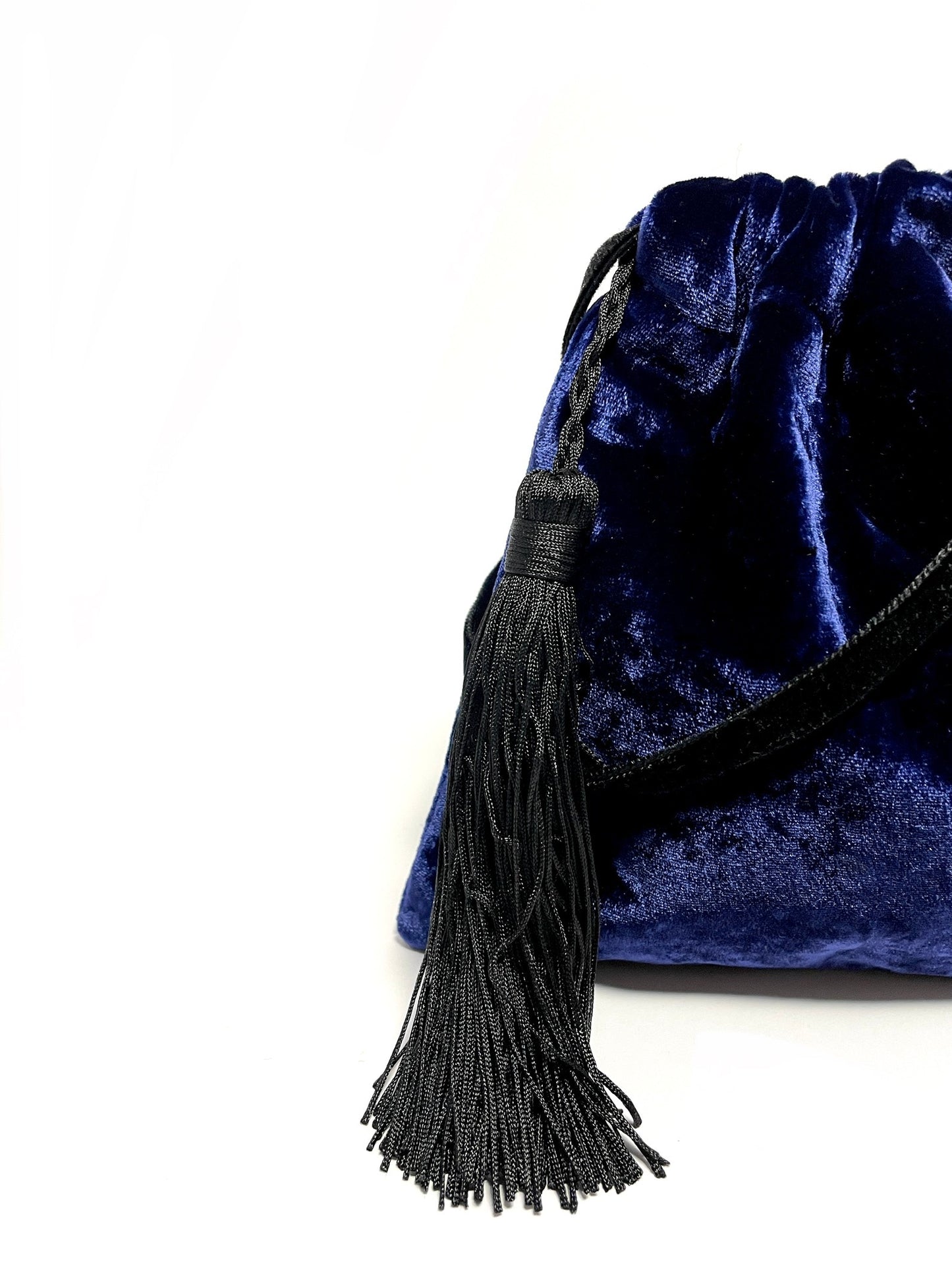 Blue velvet little handbag