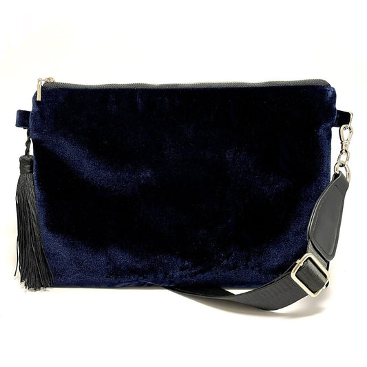 Blue Velvet Crossbody Bag