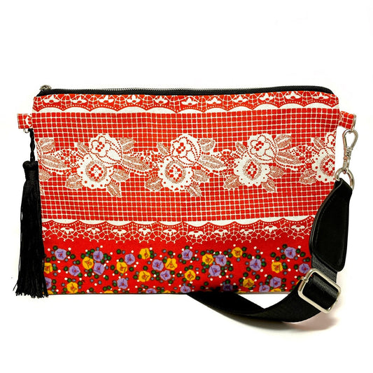 Red Floral Crossbody Bag