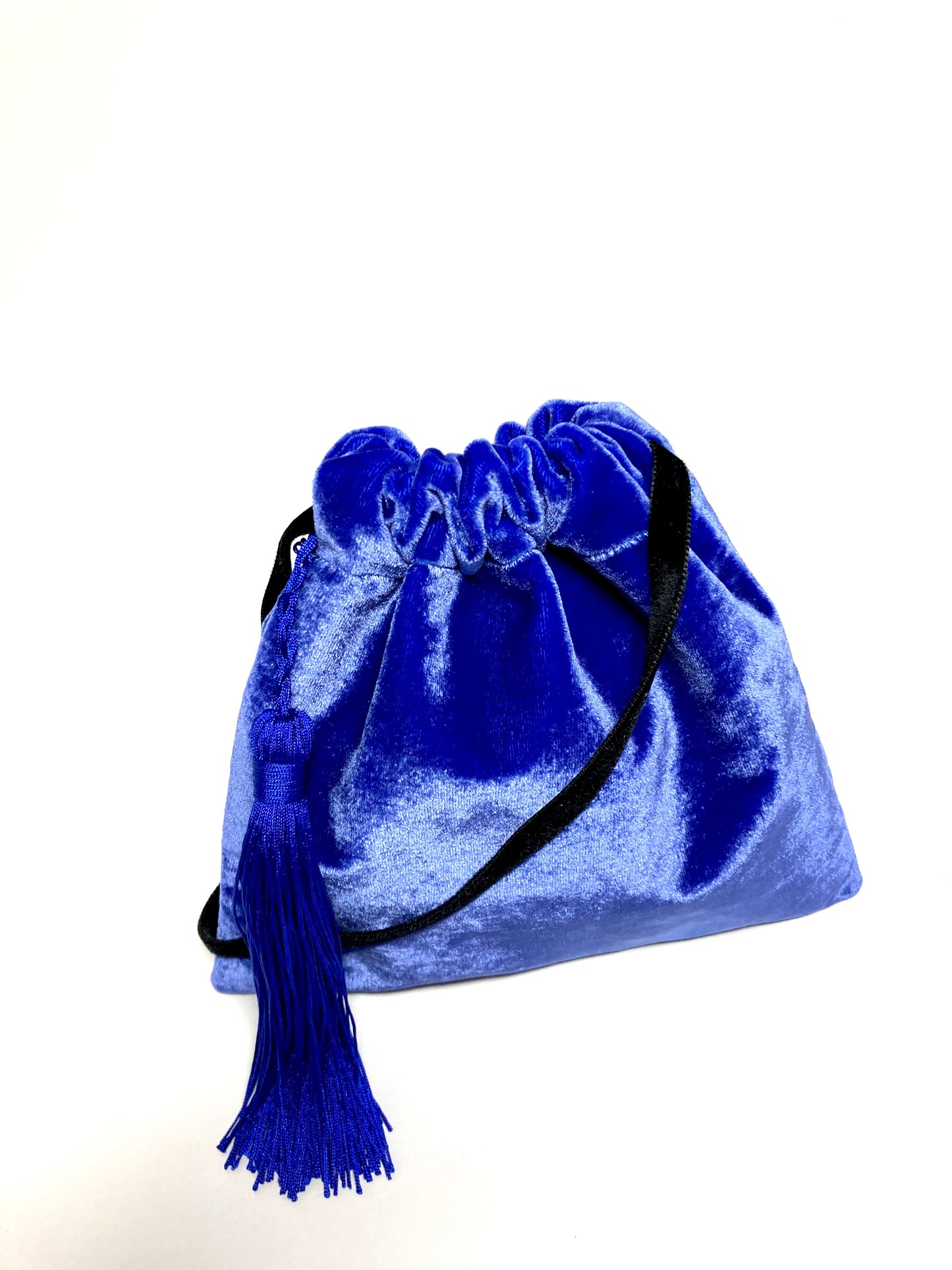 Blue velvet mini handbag
