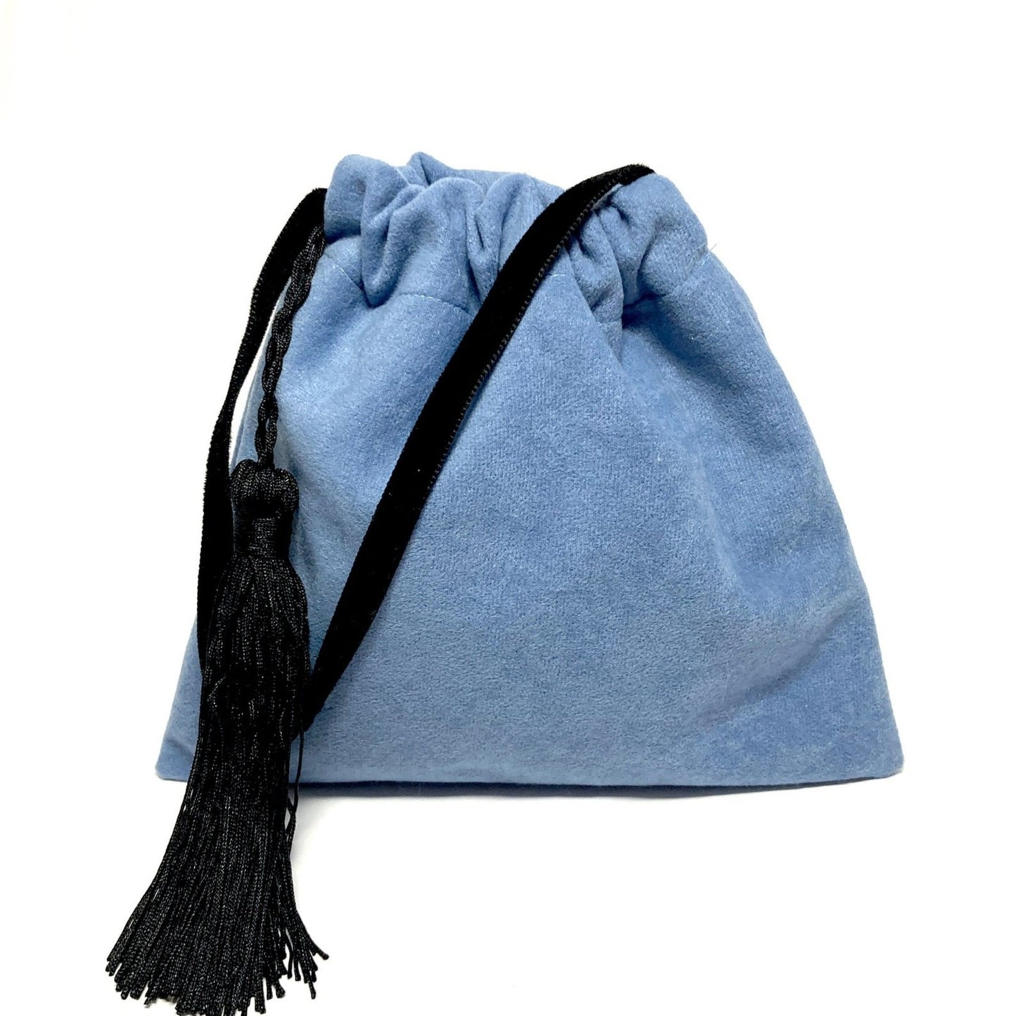 Little blue velvet handbag