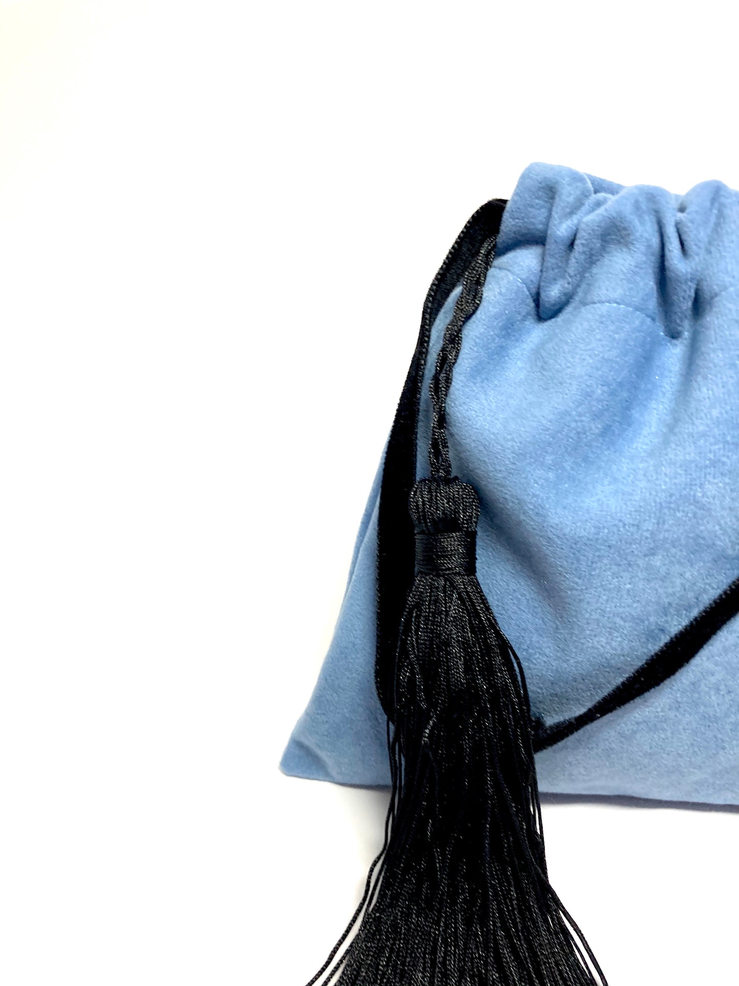 Little blue velvet handbag