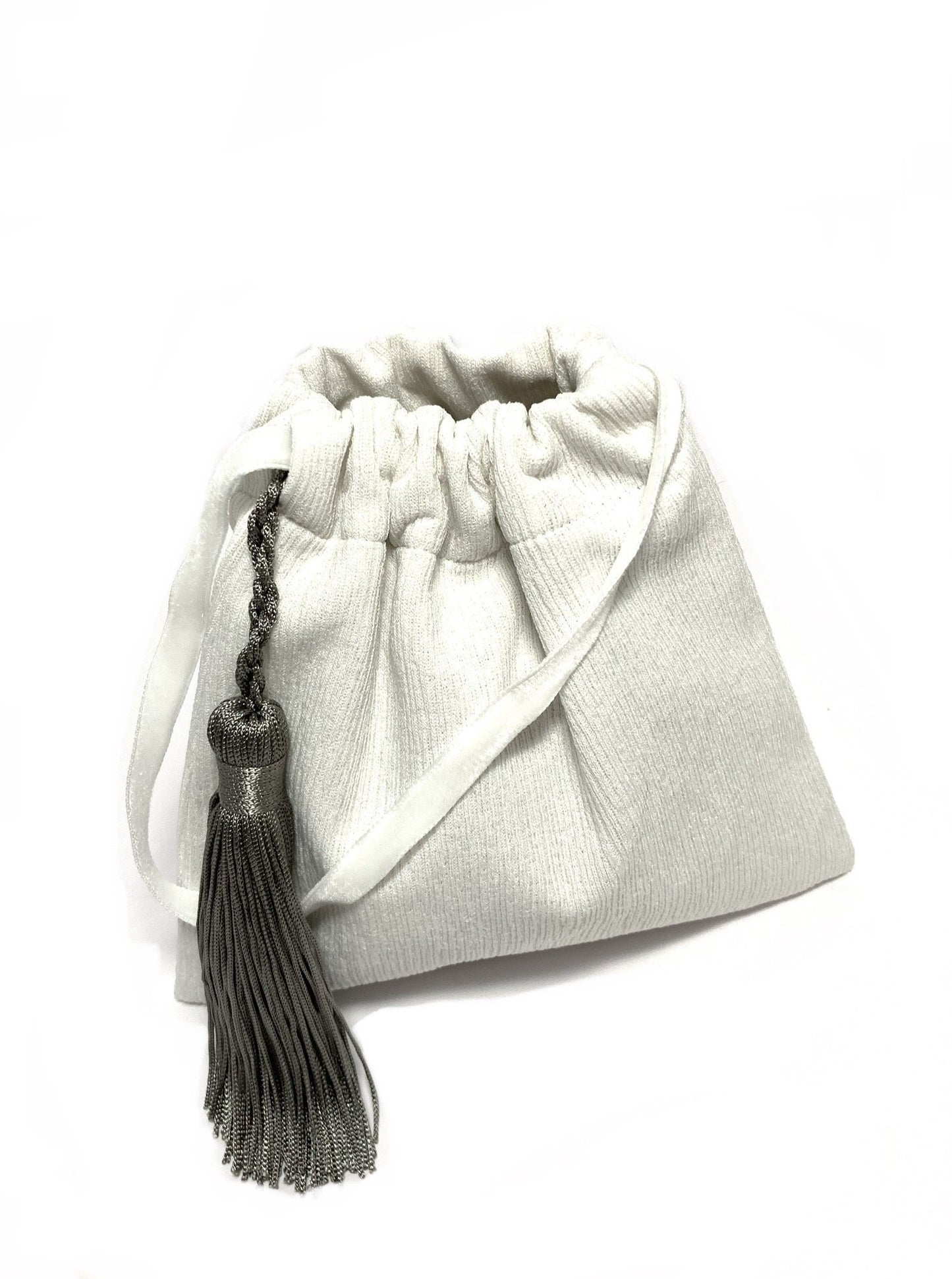 White wedding purse