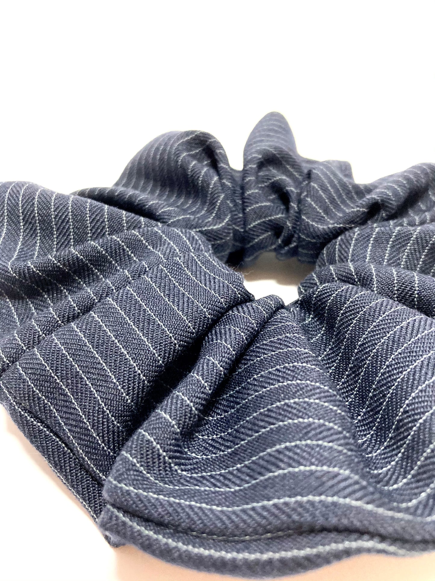 Blue handmade scrunchie