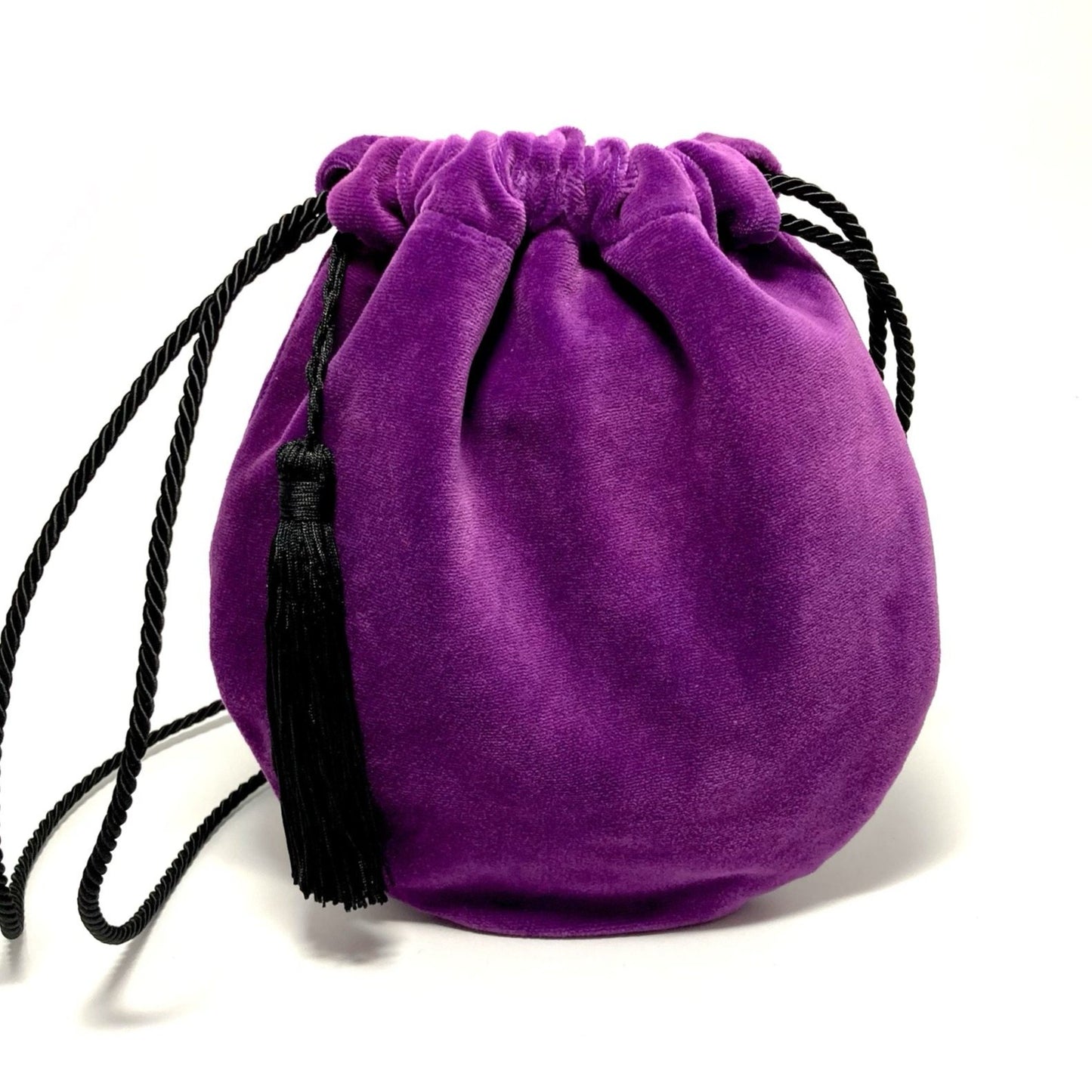 Purple velvet bucekt bag