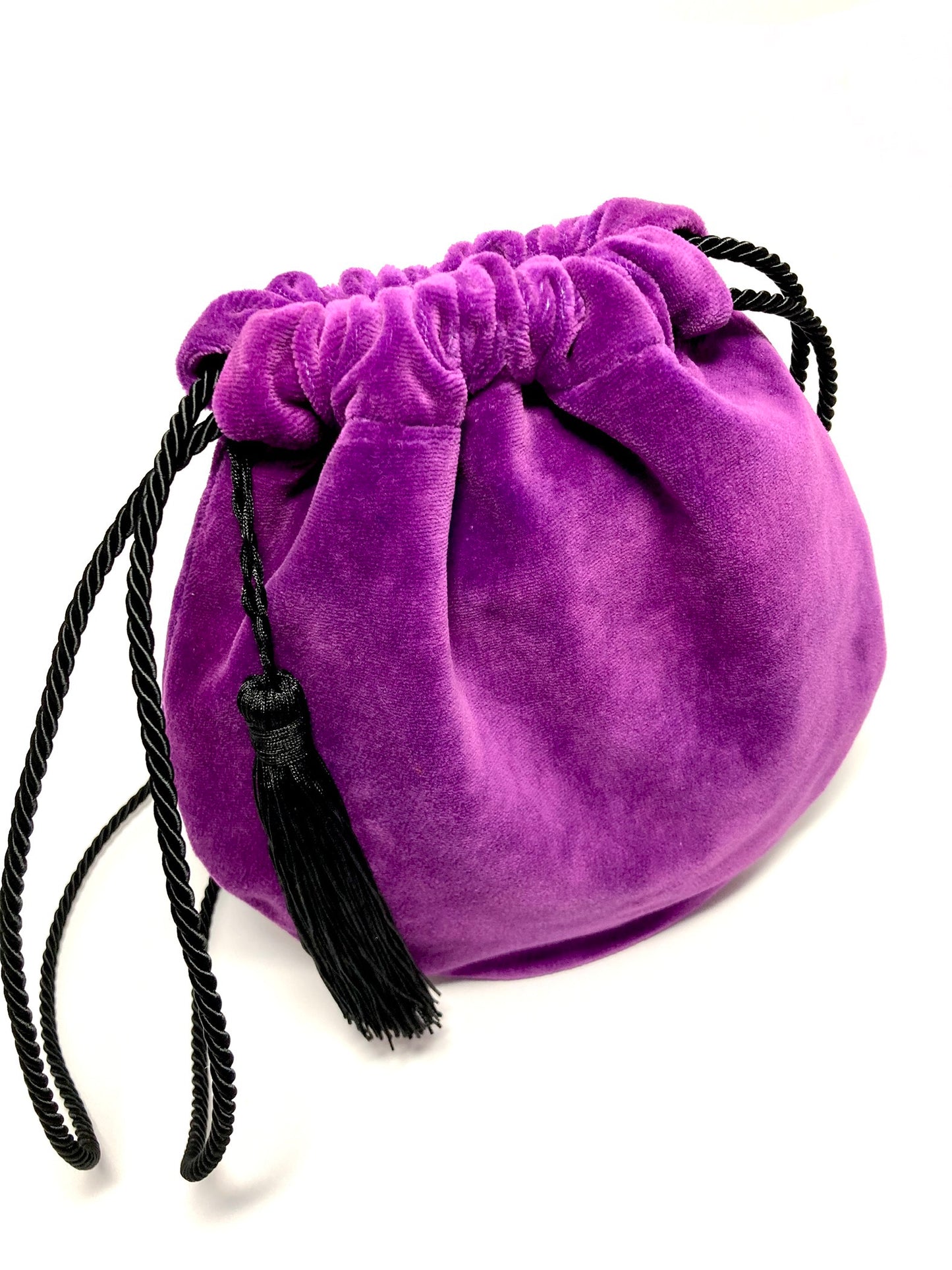 Purple velvet bucekt bag