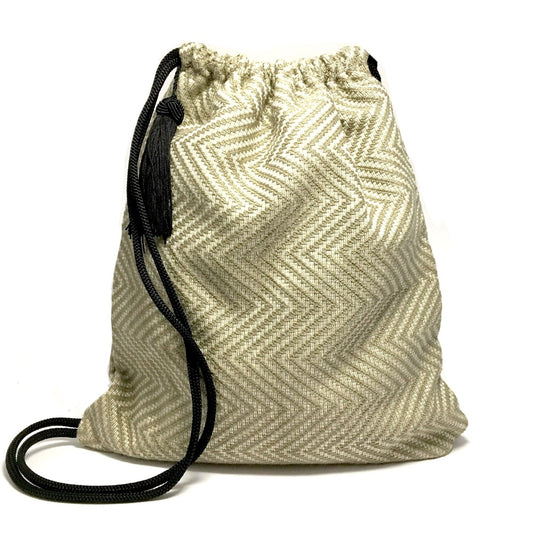 Beige patterned backpack