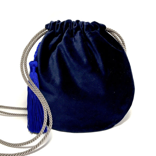 Blue velvet recycled purse