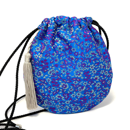 Blue kimono purse