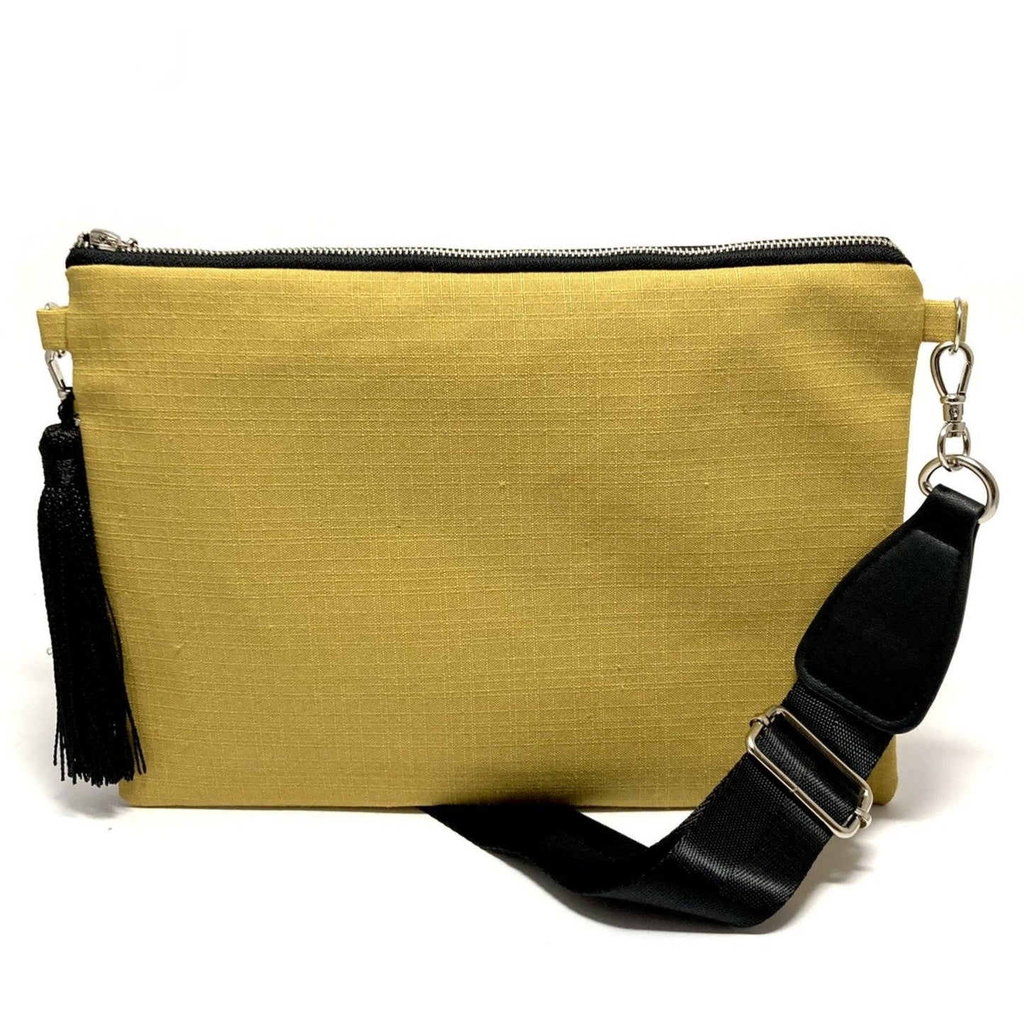 Yellow crossbody bag with tassel