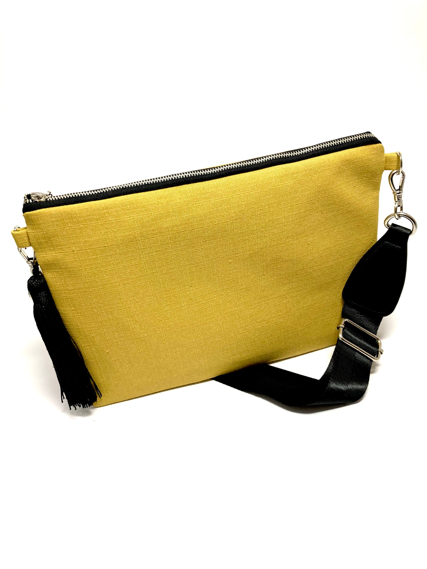 Yellow crossbody bag with tassel